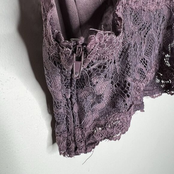 Wet Seal Bralette Crop Top Womens‎ Medium Purple Lace Romantic Boho Festival - Picture 3 of 12